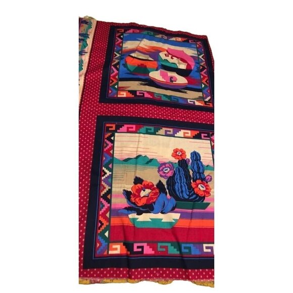 Cranston Fabric Cotton Southwest Pottery Plants Panel VIP Screen Print NEW - Picture 4 of 5